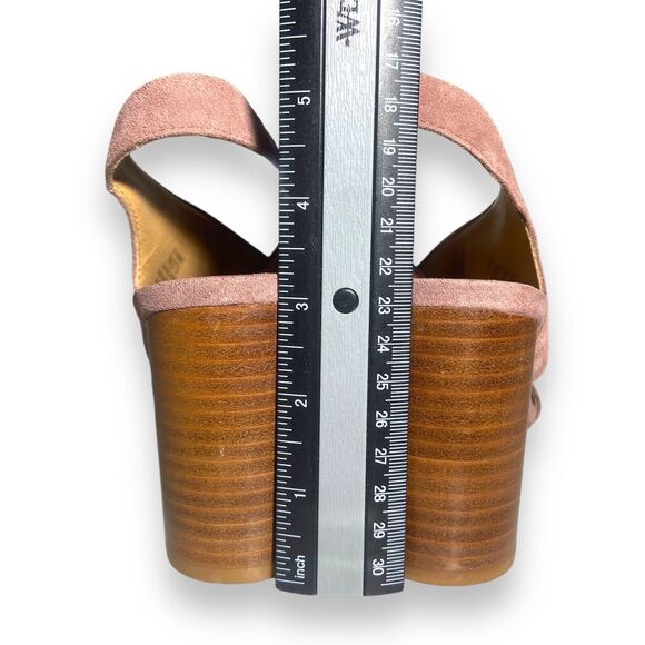 Crown Vintage Women's Poudre Pink Suede Heeled Open Toe Sandals Size 7 M /37.5 - Picture 7 of 14